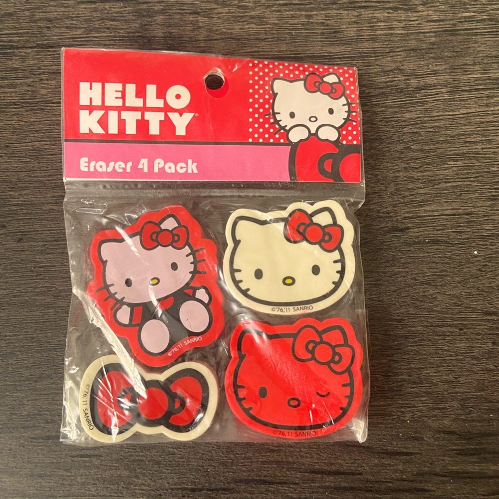 NIB RARE Hello Kitty 4 pack erasers